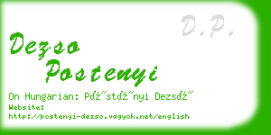 dezso postenyi business card